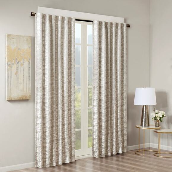 Sun Smart Cassius Jacquard Total Blackout Window Panel Grey / Sliver - Picture 2 of 8